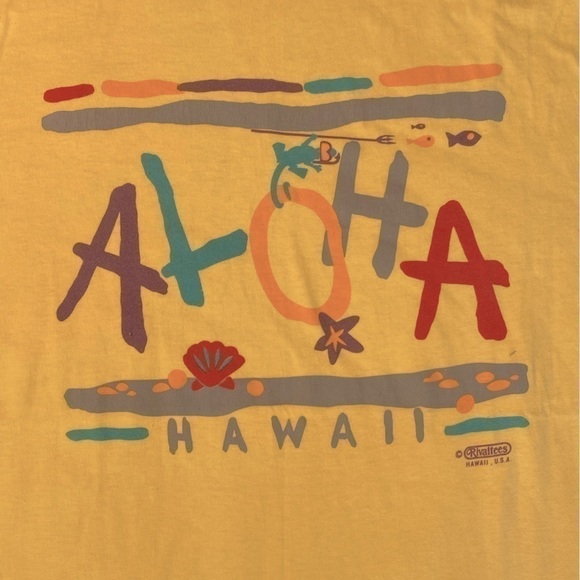 VINTAGE 80โs/90โs HAWAII ALOHA SINGLE STITCH T-SHIRT SIZE XL - Picture 2 of 6